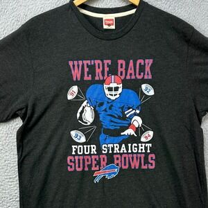 Homage Four Straight Super Bowls Mens Large T-Shirt Graphic Tee Black Authentic
